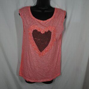Y2K Rue 21 Crochet Heart Juniors Top Size L